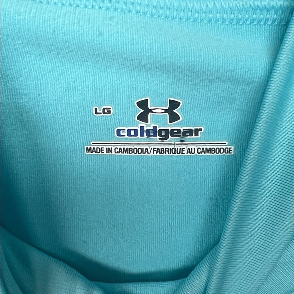 Under Armour Cold Gear Sky Blue Mock Neck Top - Picture 8 of 8